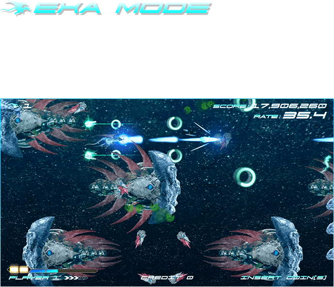 EXA MODE : ルート分岐により進行するアーケードオリジナルのモード！よりチューニングされた既存ステージに加え、新ステージや新ボスも多数登場！